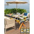 thumbnail image 5 of Outdoor Tablecloth with Umbrella Hole for Patio/Picnic/Party/Camping, Sunflowers Gnomes Waterproof Table Cloth Rectangle Table Cover Washable, Summer Botanical Blooms Floral Check (54"x 80"), 5 of 8
