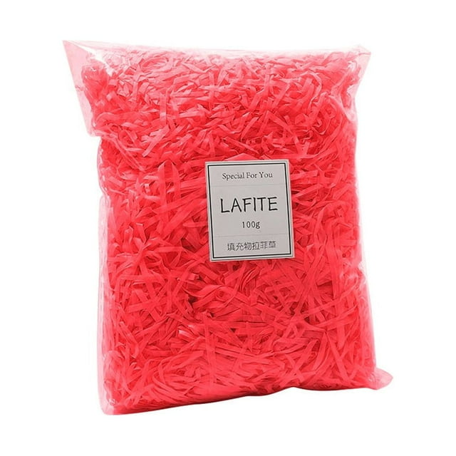 Boîte Cadeau Remplissage de Raphia Papier Lafite Coloré Remplissage de Confettis Boîte Cadeau Anniversaire Emballage Matériel Maison Rouge