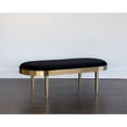 thumbnail image 2 of Sunpan Jolie 54" Oval Modern Fabric and Stainless Steel Bench in Black Sky/Gold, 2 of 4