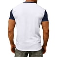thumbnail image 5 of Fabrcox S-4XL Men Short Sleeve Shirt Big and Tall Mens V Neck T Shirts Color Block Outdoor Running Summer Shirt Men with Pocket, 5 of 8