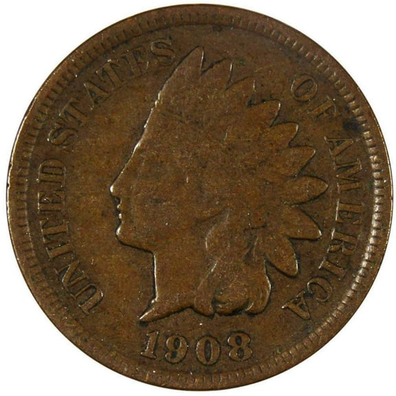 1908 S Indian Head Cent VF Very Fine Penny 1c Coin