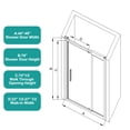 thumbnail image 5 of BARONAGE 44-48" W x 76" H Scalable adjustable frame Shower Door with 1/4"(6mm) Clear Tempered Glass, Matte Black Finish Shower Doors, Reversible Installation, 5 of 9