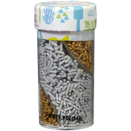 Great Value Silver and Gold Jimmies 1.9 oz Jar