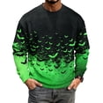 thumbnail image 4 of Rexolia Mens Oversized Waffle T Shirt Halloween Spider Bat Graphic Long Sleeve Casual Comfort Top Green L, 4 of 7