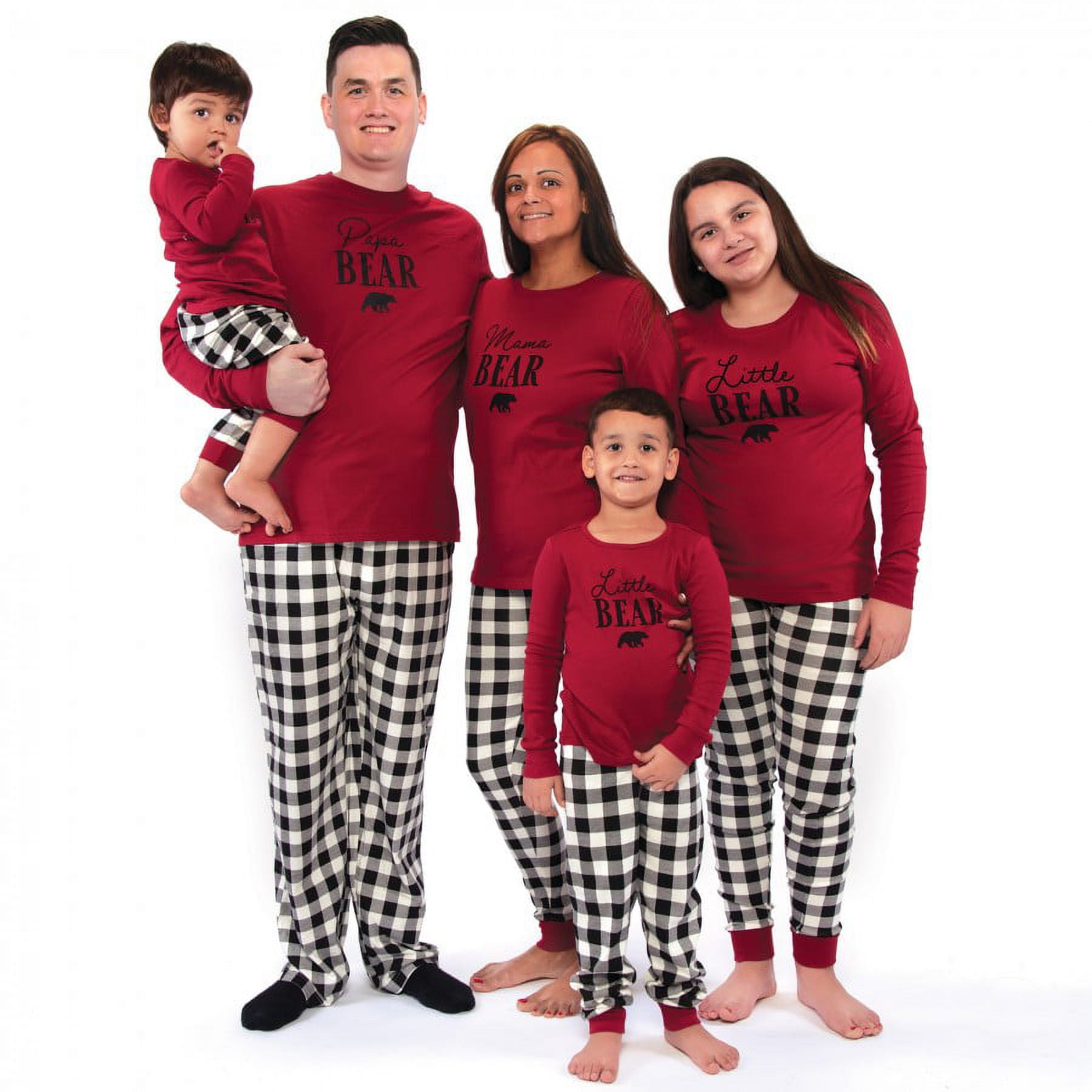 Touched by Nature Baby, Toddler and Kids Unisex Holiday Pajamas, Kids Bear, 2T