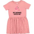 thumbnail image 3 of Inktastic Grammie Loves Me Girl Flamingo Girls Toddler Dress, 3 of 5
