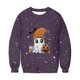thumbnail image 4 of Ailaofu Women's Halloween Printed Round Neck Casual Sports Long Sleeve Sweatshirt Top Sweatshirt Loose Soft Long Sleeve Pullover Tops, 4 of 6