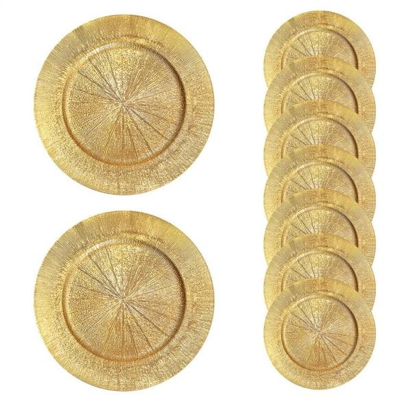 Gold Chargers Plates 13 Inch Golden Charger Plate Decorative Charger Plates 100 Pieces Tableware Dish for Wedding Events Holidays Parties