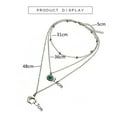 thumbnail image 7 of Jiaroswwei Women Multilayer Crescent Moon Faux Turquoise Chain Pendant Necklace Jewelry, 7 of 7
