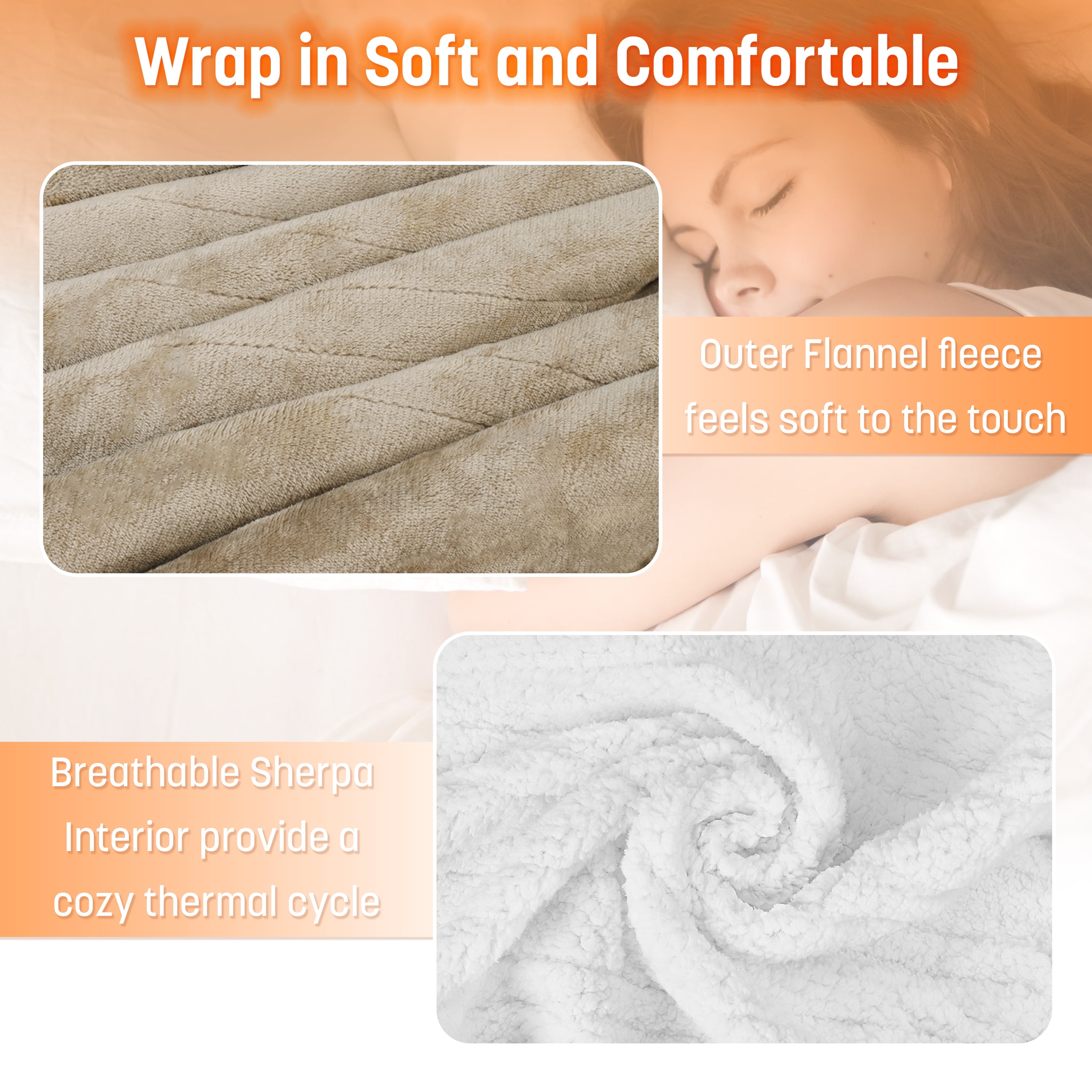 Catalonia Heated Blanket with Sleeves, Electric Snuggle Blanket for Women Men, Wearable Wired Heating Throw Blanket,Cold Gift