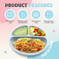 thumbnail image 3 of Silicone Baby Feeding Set, Baby Plates and Bowls Set, Suction Plates for Baby, Baby Feeding Essentials, Baby Led Weaning Supplies, Baby Plates with Suction, Baby Utensils, Regular, Dusty Blue, 3 of 7