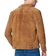 thumbnail image 2 of Biker Stylish Brown 100% Genuine Suede Leather Lightweight Soft Satin lining with comforatble to carry Jackets for Men - M Size, 2 of 3