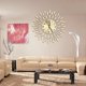 thumbnail image 3 of 15inch 3D Large Wall Clock Shiny Rhinestone Sun Style Modern Living Room Decor (Golden), 3 of 5