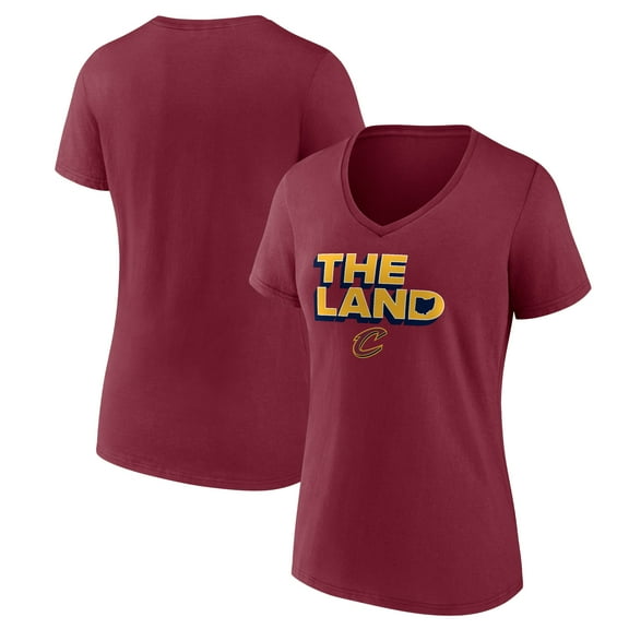 Women's Wine Cleveland Cavaliers Hometown Collection The Land V-Neck T-Shirt