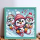 thumbnail image 2 of Hilo Algodón Ecológico Bordado Punto Cruz Pingüinos Esquí Con 11CT 50x50cm, 2 of 9