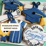 Openuye 4pcs Graduation Theme Biscuit Fondant Cookie Mold Thickened and Wear-resistant Cookie Mold for Making Graduation Themed Cookies