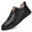 Black Perforated Style, variant on Men's Genuine -Like Slip-On Dress Shoes - with Soft Rubber Sole, Lace-Free Closure for Casual & Formal Wear ,Retro Perforated Round-Toe Brown (Small Size) - All-Season Versatile Loafers for Business