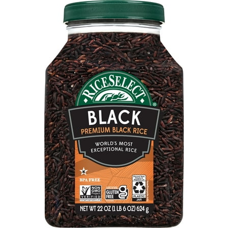 RiceSelect Gluten Free Black Rice, 22 oz Jar