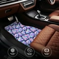 thumbnail image 6 of Naloa pinkk flower crystal Skull Car Foot Mat Set of 4 Pieces - Universal Floor Liner Neoprene Full Set Floor Mats for Cars Trucks SUV, 6 of 7