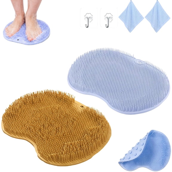 Foot Scrubber Mat—Hands-Free Exfoliating Shower Mat with Suction Cups