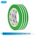 thumbnail image 3 of Uxcell Washi Tape 0.59 Inch x 10.93 Yards, 2 Roll Self Adhesive Horizontal Stripes Pattern Sticker Green, 3 of 6
