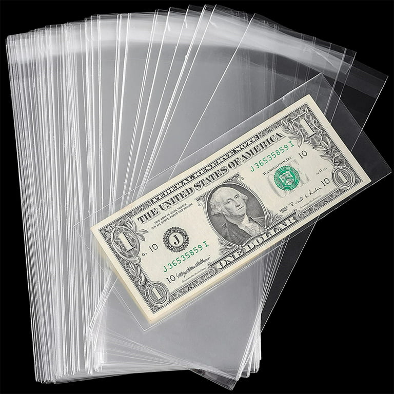 Jutieuo Clear Paper Money Holders for Collectors - 100 Pieces