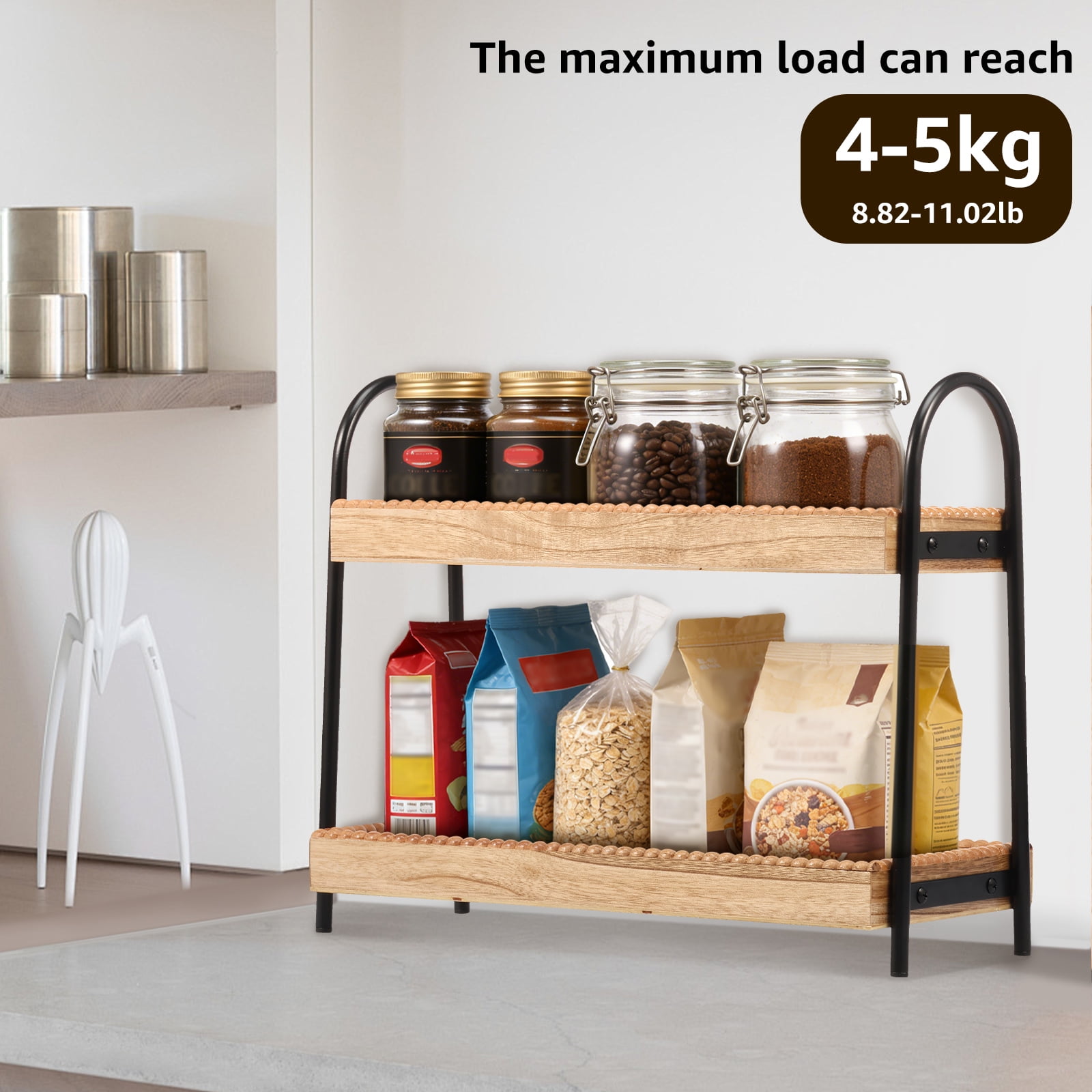 FKSZLL Bathroom Countertop Organizer 2 Tier Kitchen Counter Shelf Rack Caddy Tray Vanity Organizer and Storage for Bathroom Kitchen Coffee Station
