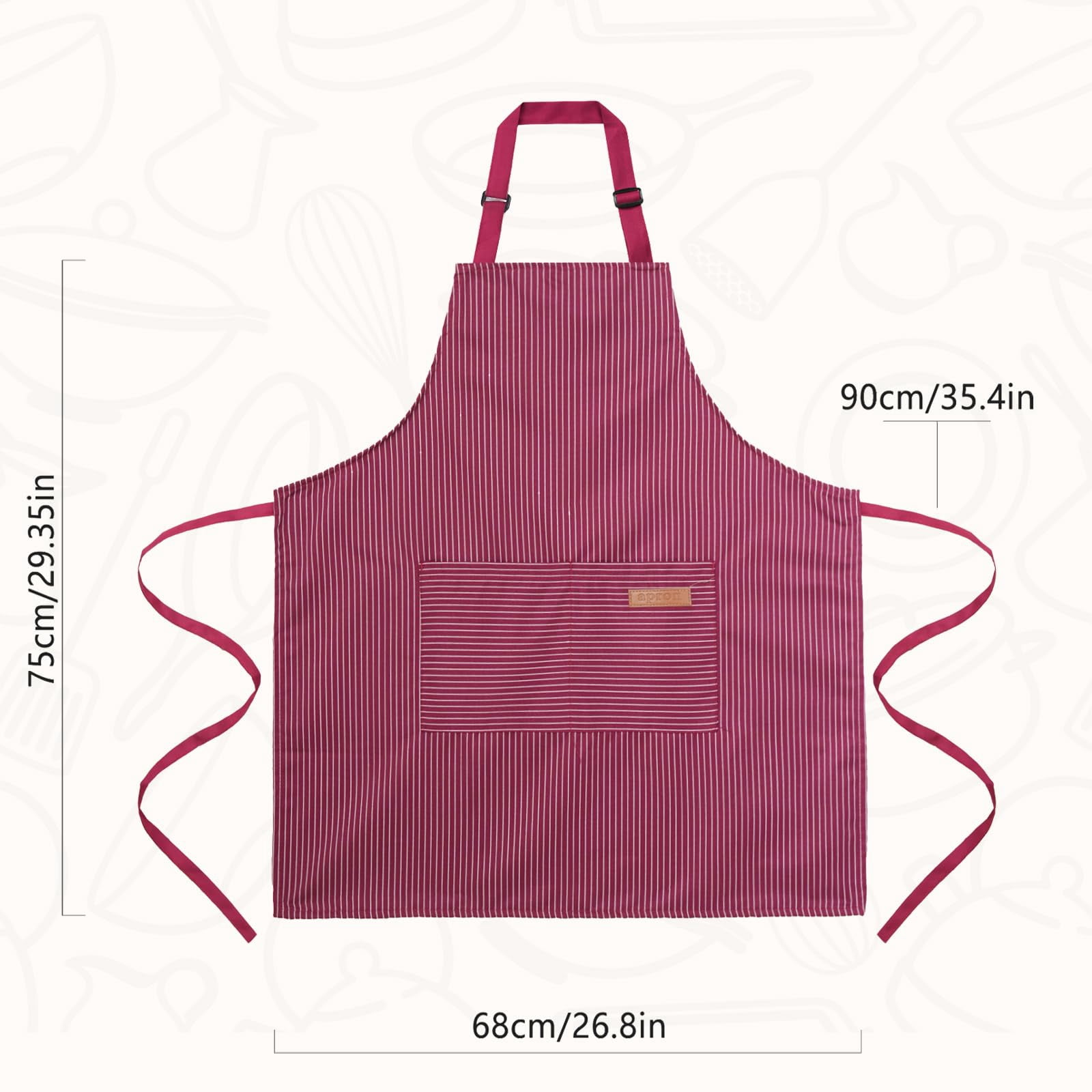 2 Pack Cooking Aprons Adjustable Bib Apron For Women With 2 Pockets  Kitchen Restaurant Men Chefs