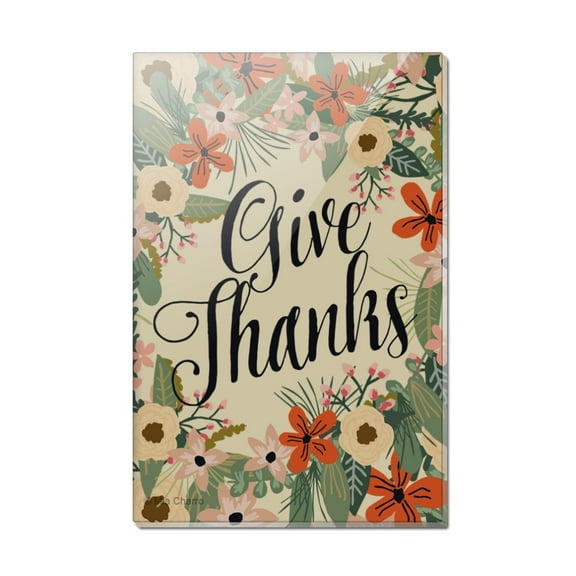 Give Thanks Thankfulness Thank You Rectangle Acrylic Fridge Refrigerator Magnet