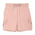 thumbnail image 3 of Gubotare Cargo Shorts for Boys Toddler Boy's Summer Drawstring with Elastic Waist Classic Fit Pockets Casual Shorts (Pink,Size 5-6 Years), 3 of 6