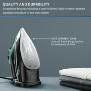 Rowenta Steam Force+ Iron for Clothes, Stainless Steel Soleplate, 1850 Watts, 400 Microsteam Holes, Garment Steamer, Black & Blue, DW9440U1
