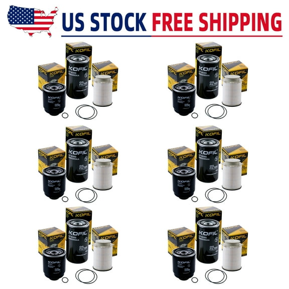 6.7L Cummins Fuel Filter Water Separator and Oil Filter Set Fit for Dodge Ram 6.7L Cummins Diesel 2013-2018 2500 3500 4500 5500 Replaces# 68197867AA 68157291AA 5083285AA.6pcs