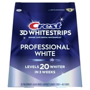 Crest 3D Whitestrips Professional White At-home Teeth Whitening Kit, 20 Treatments,20 Levels Whiter