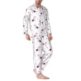 thumbnail image 2 of Cauagu Cute Poodle Dog Print Men's Long-Sleeve Pajama Set,Soft Button-Front 2Pjs for Men Long Sleeve Men’s Sleepwear-XX-Large, 2 of 7