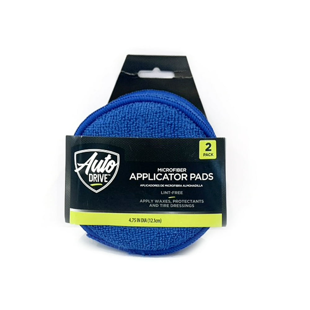 Auto Drive Car Wash Microfiber Applicator Pads 2PK, Navy Blue Walmart