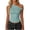 Light Blue, variant on Women One Shoulder Ruched Crop Tank Tops Casual Off The Shoulder Twist Strap Tanks Tops Summer Going Out Crop Shirts