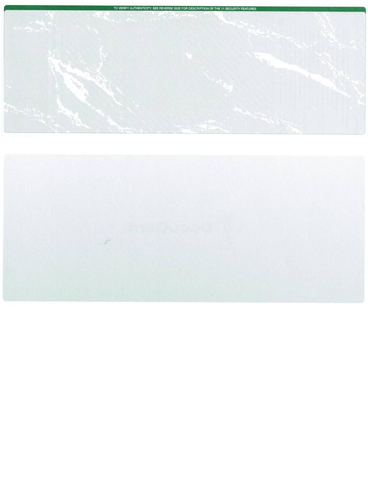 Zapco Security Check Paper, 24lb w Green Marble Pattern, 81/2" x 11", Microperfed w Check on