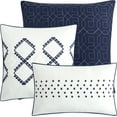 thumbnail image 3 of Lanco Cullinan Geometric 7 Piece Comforter Set White/Blue, Bed Size King, Fill Polyester, 3 of 6