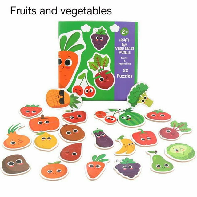 Jouets Casse-Tête, Jouet de Cartes de Jeu, Robuste pour Bébé Type Trafic, Type Animal, Type Légumes et Fruits