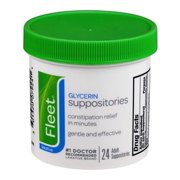 Fleet Glycerin Laxative Adult Suppositories Jar - 24 Ea (Pack of 3)