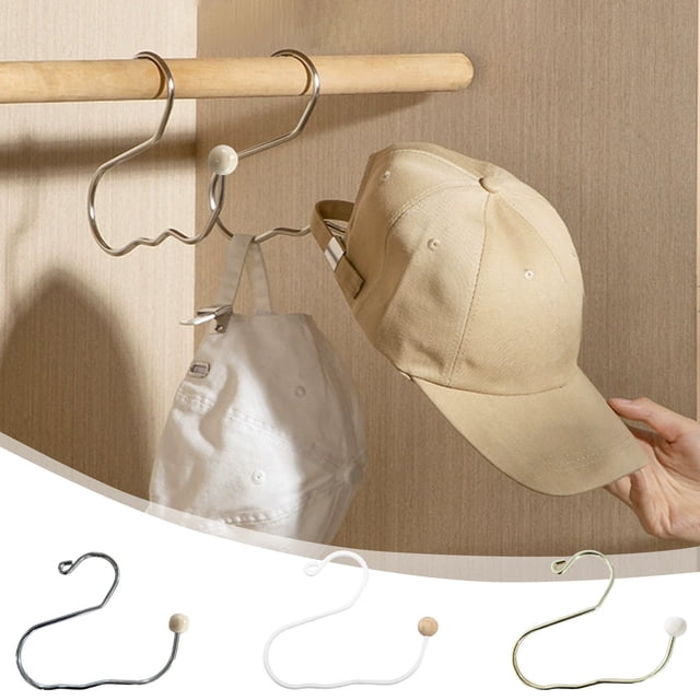 JASKFLY Crochet en Acier Inoxydable 1 Pce Support de Rangement pour Chapeaux et Vêtements avec Crochets Réglables