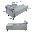 thumbnail image 4 of Modern Velvet Lounge Chair for Bedroom with Storage and Pillow, Upholstered Rolled Arm Chaise Lounge for Living Room Bedroom Office,Grey, 4 of 10