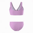 thumbnail image 5 of Gubotare Tween Swimsuits Girls Swimsuits Bikini Set Two Piece Bathing Suit Criss Cross Girls' Swimwear with Chest PadSize 9-10 (Purple,9-10 Years), 5 of 7
