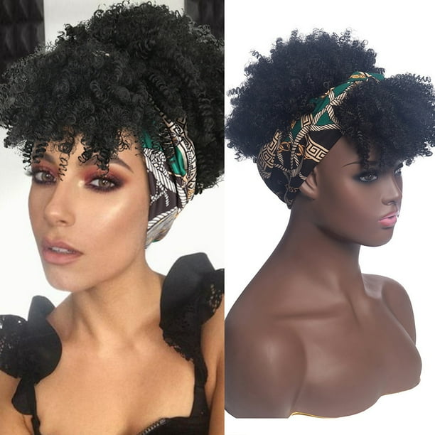 nipocaio Afro Kinky Curly Headband Wigs for Black Women with Curly