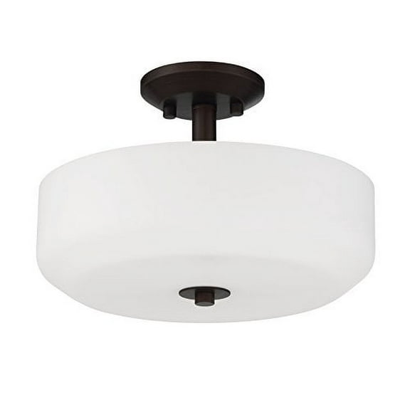 3-Light Quartz Semi-Flush with Opal Glass