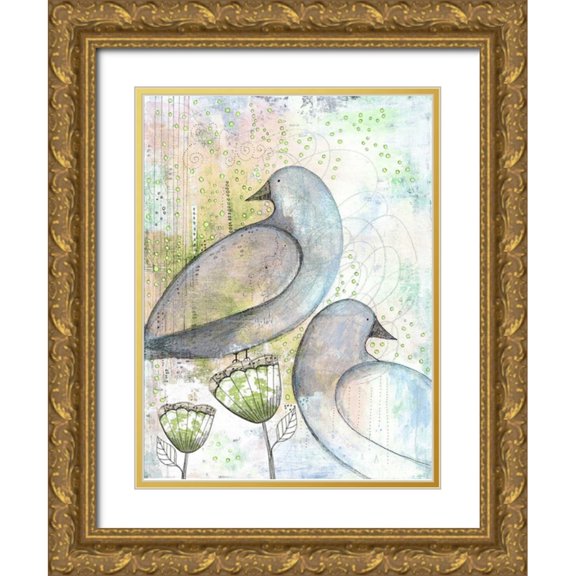 Ogren, Sarah 25x32 Gold Ornate Wood Framed with Double Matting Museum Art Print Titled - Two Birds