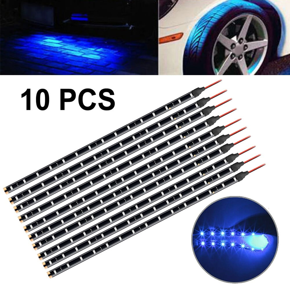 Details about   4x 12" 1FT 15 Flexible LED Strip Light Waterproof For Car Truck Boat 12V Blue 