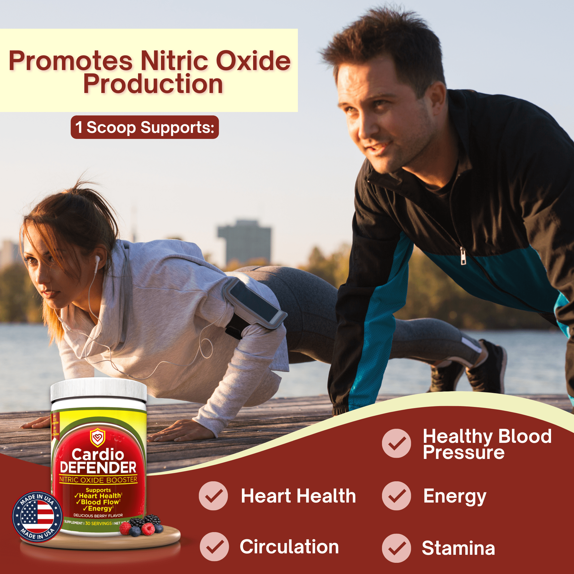 Cardio Defender - L-Arginine Powder with 5,200mg L-Arginine Per Serving- Heart Health Drink Mix