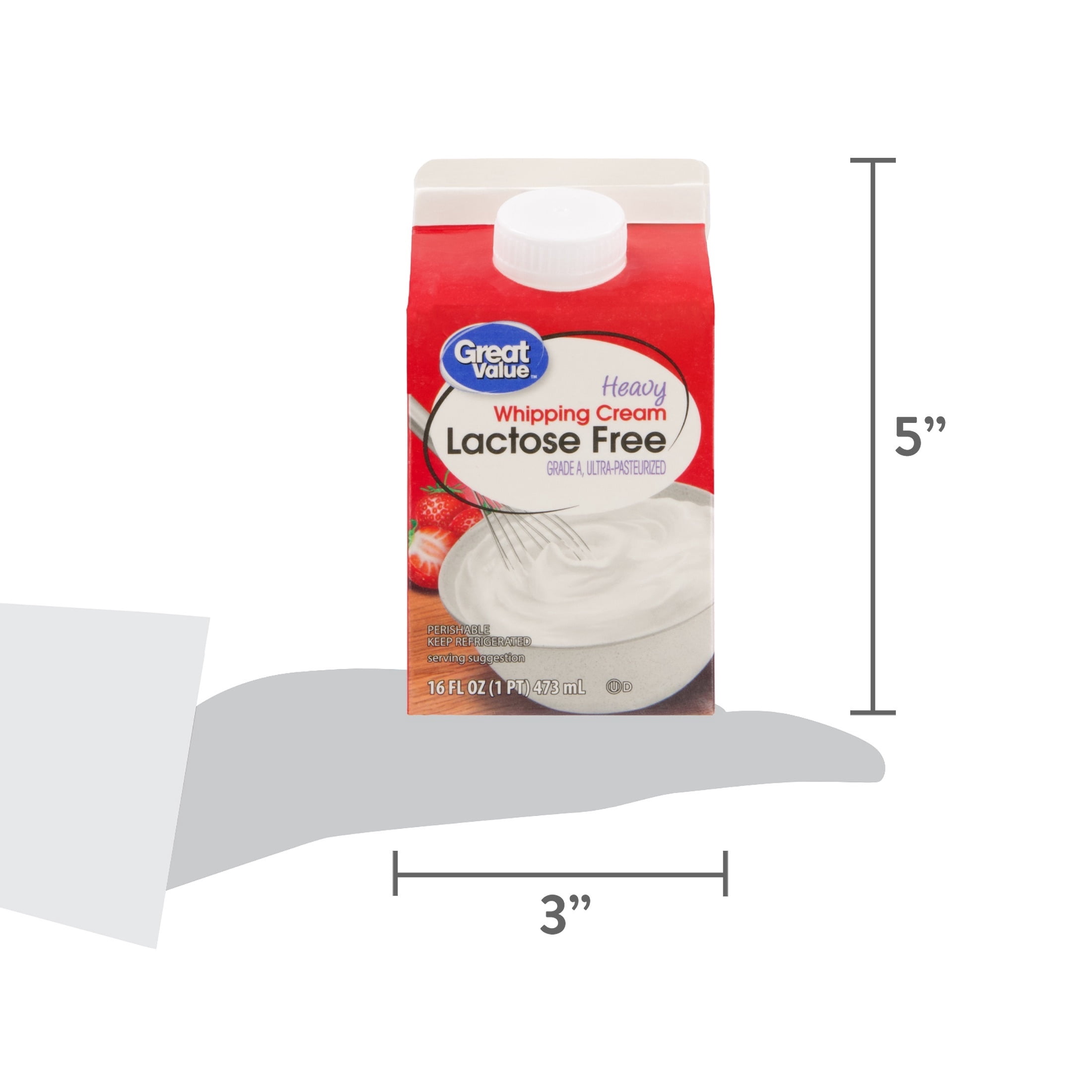Great Value Lactose Free Heavy Whipping Cream, 16 fl oz