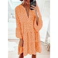 thumbnail image 2 of U.Vomade Nouveau en Vrac Léopard Mini Robe Femmes Casual Rose V Cou Manches Volant Parti Jupe Chemise Femmes Plage Boho Robe, 2 of 4